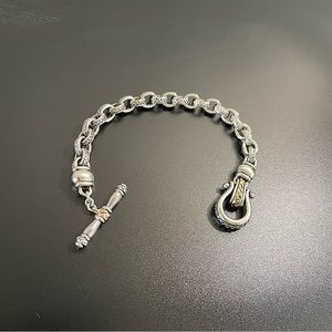 Scott Kay “The Daphne” signed Sterling Silver & Gold Bracelet